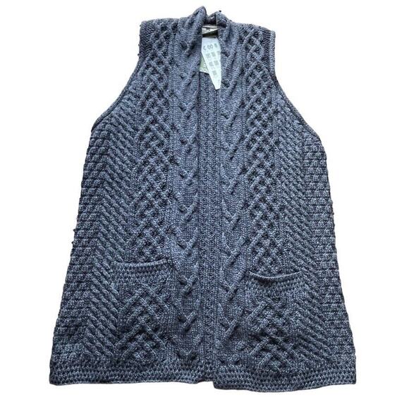 Carraig Donn Sweaters - NWT Carraig Donn Sweater Womens XL Gray Aran Woollen Mills Merino Wool Ireland